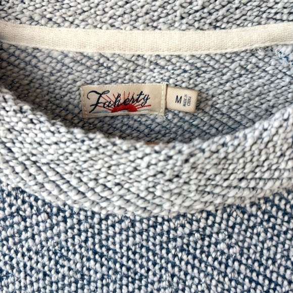 FAHERTY Whitewater Bells French Terry Soft Crewneck Sweatshirt Blue White Women - Picture 7 of 11